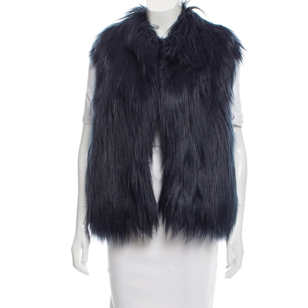 BURNING TORCH  St. Denis Faux Fur Vest Size Small